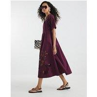 River Island Cutwork Midi Dress - Red