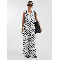 River Island Petite Polka Dot Wide Leg Trousers