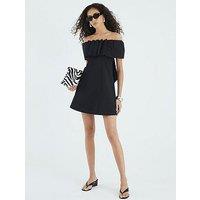 River Island Bardot Bow Mini Shift Dress - Black