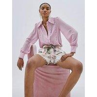 River Island Detail Chiffon Shirt - Pink