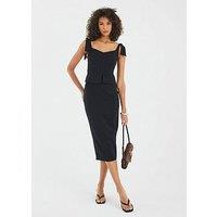 River Island Bow Corset Midi Dress - Black