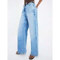 River Island Tailored Baggy Jeans - Blue