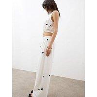 River Island Printed Trouser - Cream