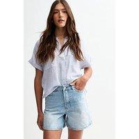 New Look A-Line Denim Shorts - Light Blue