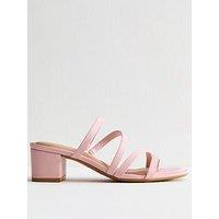New Look Faux Leather Block Heel Mule Sandals - Pink
