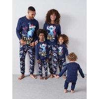 The Very Collection Ladies Disney Lilo & Stitch Festive Family Pyjamas - Blue