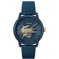 Lacoste Leather Strap Wrist Watch - Blue