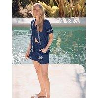 Long Tall Sally Embroidered Shorts - Blue