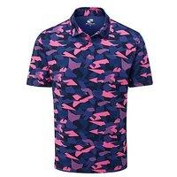 Stuburt Mens Golf Bullfinch Polo - Blue/Pink