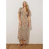 Long Tall Sally Ditsy Tea Midi Dress - Natural