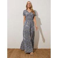 Long Tall Sally Floral Tiered Maxi Dress - Blue
