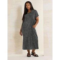 Yours Curve Acid Wash Throw On Dress - Blue