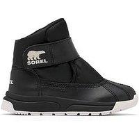 Sorel Younger Kids Whitney Strap Waterproof Snow Boots - Black