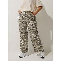 Yours Curve Camo Jean - Brown