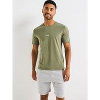 Boss Unique Global Stripe Taped Loungewear T-Shirt - Khaki