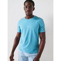 Boss Unique Global Stripe Taped Loungewear T-Shirt - Light Blue