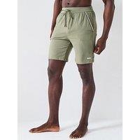Boss Unique Global Stripe Taped Loungewear Shorts - Khaki