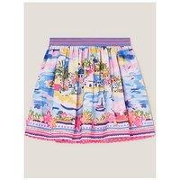 Monsoon Girls Resort Scene Skirt - Multi