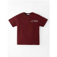 The Very Collection Boys Short Sleeve Pocket Detail T-Shirt - Dark Burgundy