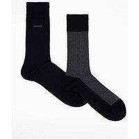 Boss 2 Pack Mini Pattern Crew Socks - Black