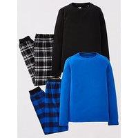 V By Very Boys 2 Pack Checked Pyjama Set - Multi