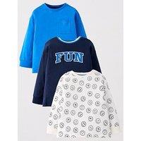 Mini V By Very Boys 3Pk Fun Long Sleeve T-Shirts - Multi