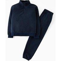 The Very Collection Boys Funnel Neck Half Zip Tracksuit - Navy