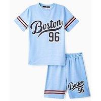 V By Very Boys Varsity Short Pyama Set - Blue