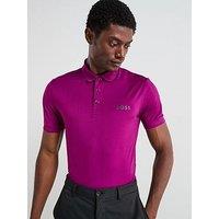Boss Mens Golf Check Polo - Purple