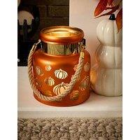 Smart Autumn Pumpkin Glass Lantern Halloween Decoration