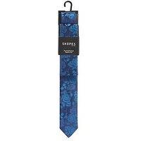 Skopes Teal Floral Tie And Pocket Square Set - Aqua