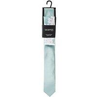 Skopes Mint Green Tie And Floral Printed Pocket Square Set - Light Green