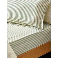 Yard Hebden Stripe 100% Cotton Fitted Sheets Or Pillowcases - Forest