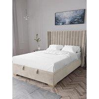 The Very Collection Kingston Velvet Lift Up Bed With Mattress Options (Buy & Save!) - Natural - Bed Frame Only