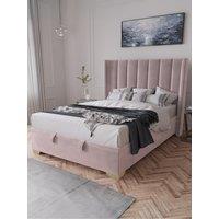 The Very Collection New Dakota Velvet End Lift Up Storage Ottoman Bed With Mattress Options (Buy & Save!) - Antique Rose - Bed Frame Only