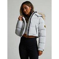 Zavetti Canada Bellucci 20 Cropped Hooded Padded Jacket - Grey