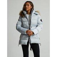 Zavetti Canada Virna 20 Mid Length Puffer Parka Jacket - Grey