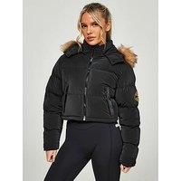 Zavetti Canada Bellucci 20 Cropped Hooded Padded Jacket - Black