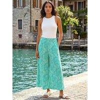 Roman Geometric Print Cullotte Trousers - Mint