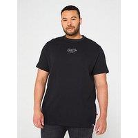 D555 Ribbed T-Shirt With Chest Embroidery - Black