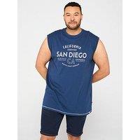 D555 San Diego Graphic Sleeveless Vest - Navy