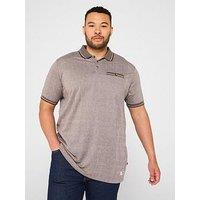 D555 Textured Polo Shirt With Jacquard Collar T-Shirt - Beige