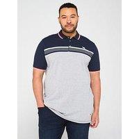 D555 Stripe Jacquard Polo Shirt - Navy