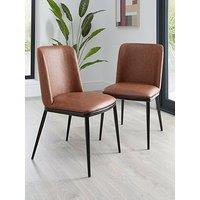Very Home Willow Standard Pair Of Dining Chairs In Faux Leather - Fsc Certified