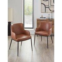 Very Home Willow Pair Of Dining Chairs In Faux Leather