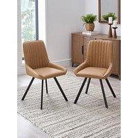 Very Home Marlow Faux Leather Pair Of Dining Chairs - Fsc Certified