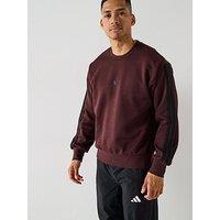 Adidas Sportswear Men'S Essential 3-Stripes Fleece Sweatshirt - Brown