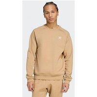 Adidas Originals Men'S Trefoil Essentials Crew Sweatshirt - Brown