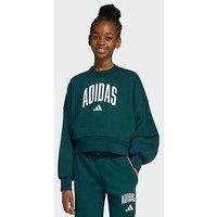 Adidas Sportswear Junior Girls Crew Sweat - Green