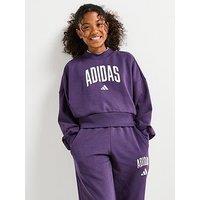 Adidas Sportswear Junior Girls Crew Sweatshirt - Purple